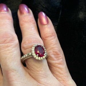 Tacori Red stone ring-missing tiny stone